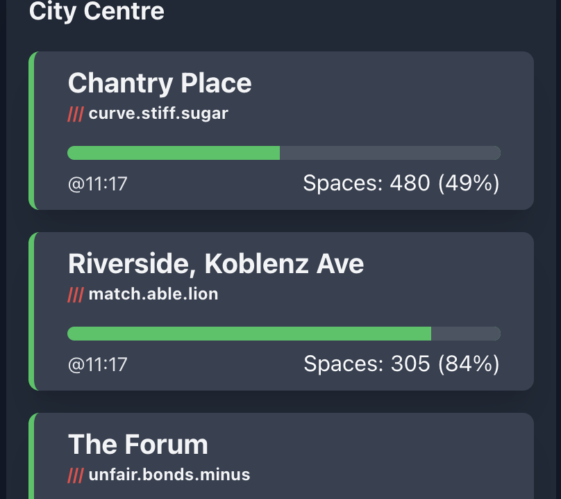 Screenshot of NorwichParking.info